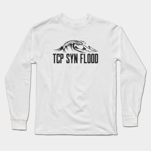 Cybersecurity TCP SYN Flood Attack Wave Long Sleeve T-Shirt